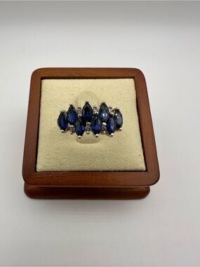 Vintage Sterling Silver w/Blue Topaz Ring Size 8